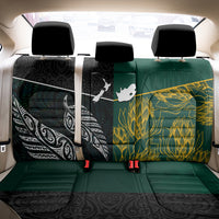 South Africa and New Zealand Back Car Seat Cover King Protea and Silver Fern Mix Culture Pattern LT03 - Polynesian Pride