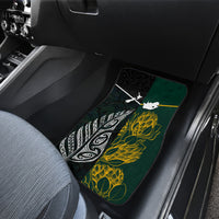 South Africa and New Zealand Car Mats King Protea and Silver Fern Mix Culture Pattern LT03 - Polynesian Pride