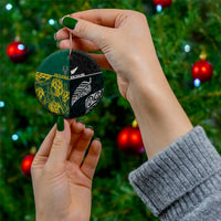 Personalised South Africa and New Zealand Ceramic Ornament King Protea and Silver Fern Mix Culture Pattern LT03 - Polynesian Pride