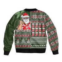 Hawaii Mele Kalikimaka Bomber Jacket Aloha and Christmas Elements Patchwork Green Style LT03 - Polynesian Pride
