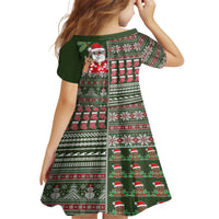 Hawaii Mele Kalikimaka Family Matching Off Shoulder Maxi Dress and Hawaiian Shirt Aloha and Christmas Elements Patchwork Green Style LT03 - Polynesian Pride