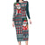 Hawaii Mele Kalikimaka Long Sleeve Bodycon Dress Aloha and Christmas Elements Patchwork Turquoise Style LT03 Long Dress Turquoise - Polynesian Pride
