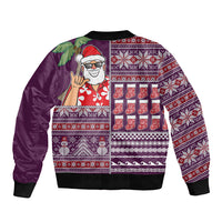 Hawaii Mele Kalikimaka Bomber Jacket Aloha and Christmas Elements Patchwork Pink Style LT03 - Polynesian Pride