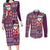 Hawaii Mele Kalikimaka Couples Matching Long Sleeve Bodycon Dress and Long Sleeve Button Shirt Aloha and Christmas Elements Patchwork Pink Style LT03 Pink - Polynesian Pride