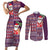 Hawaii Mele Kalikimaka Couples Matching Short Sleeve Bodycon Dress and Long Sleeve Button Shirt Aloha and Christmas Elements Patchwork Pink Style LT03 Pink - Polynesian Pride