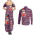 Hawaii Mele Kalikimaka Couples Matching Summer Maxi Dress and Long Sleeve Button Shirt Aloha and Christmas Elements Patchwork Pink Style LT03 - Polynesian Pride