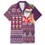 Hawaii Mele Kalikimaka Family Matching Off Shoulder Maxi Dress and Hawaiian Shirt Aloha and Christmas Elements Patchwork Pink Style LT03 Dad's Shirt - Short Sleeve Pink - Polynesian Pride