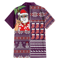 Hawaii Mele Kalikimaka Family Matching Off Shoulder Maxi Dress and Hawaiian Shirt Aloha and Christmas Elements Patchwork Pink Style LT03 - Polynesian Pride