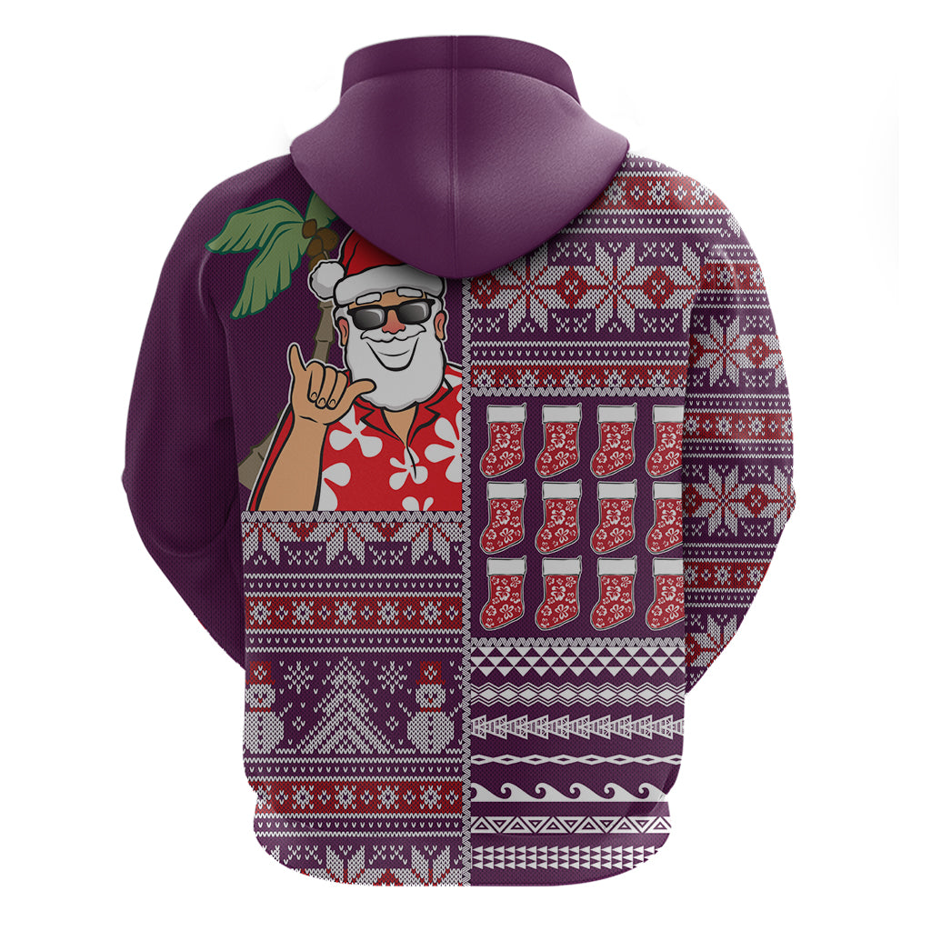 Hawaii Mele Kalikimaka Hoodie Aloha and Christmas Elements Patchwork Pink Style LT03 - Polynesian Pride