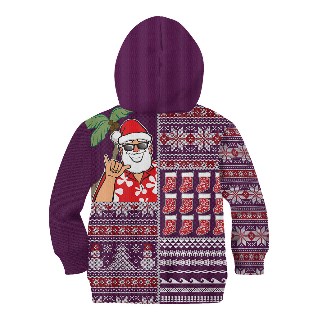 Hawaii Mele Kalikimaka Kid Hoodie Aloha and Christmas Elements Patchwork Pink Style LT03 - Polynesian Pride