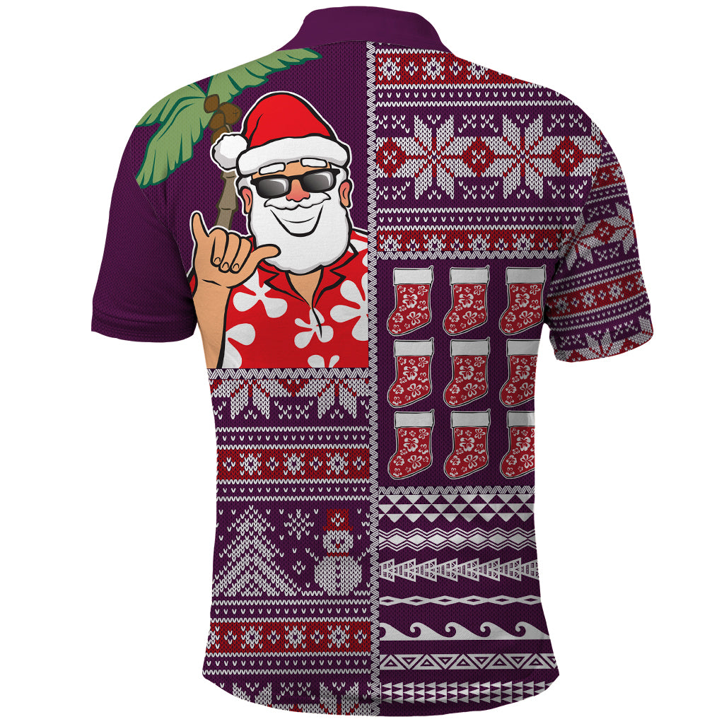 Hawaii Mele Kalikimaka Polo Shirt Aloha and Christmas Elements Patchwork Pink Style LT03 - Polynesian Pride