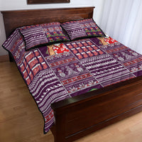 Hawaii Mele Kalikimaka Quilt Bed Set Aloha and Christmas Elements Patchwork Pink Style LT03 - Polynesian Pride