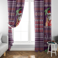 Hawaii Mele Kalikimaka Window Curtain Aloha and Christmas Elements Patchwork Pink Style LT03 - Polynesian Pride