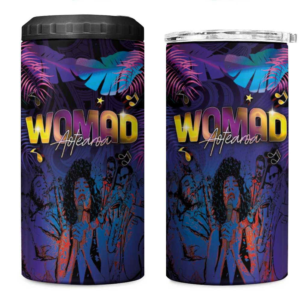 Aotearoa Arts Festival 2025 4 in 1 Can Cooler Tumbler Maori Music Art Dance - Rhythmic Vibes LT03 One Size: 16 oz Black - Polynesian Pride