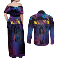 Aotearoa Arts Festival 2025 Couples Matching Off Shoulder Maxi Dress and Long Sleeve Button Shirt Maori Music Art Dance - Rhythmic Vibes LT03 - Polynesian Pride
