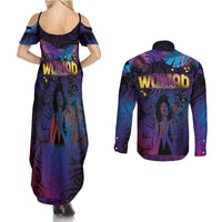 Aotearoa Arts Festival 2025 Couples Matching Summer Maxi Dress and Long Sleeve Button Shirt Maori Music Art Dance - Rhythmic Vibes LT03 - Polynesian Pride