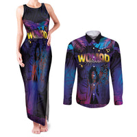 Aotearoa Arts Festival 2025 Couples Matching Tank Maxi Dress and Long Sleeve Button Shirt Maori Music Art Dance - Rhythmic Vibes LT03 Black - Polynesian Pride