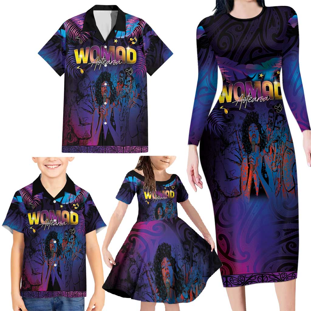 Aotearoa Arts Festival 2025 Family Matching Long Sleeve Bodycon Dress and Hawaiian Shirt Maori Music Art Dance - Rhythmic Vibes LT03 - Polynesian Pride