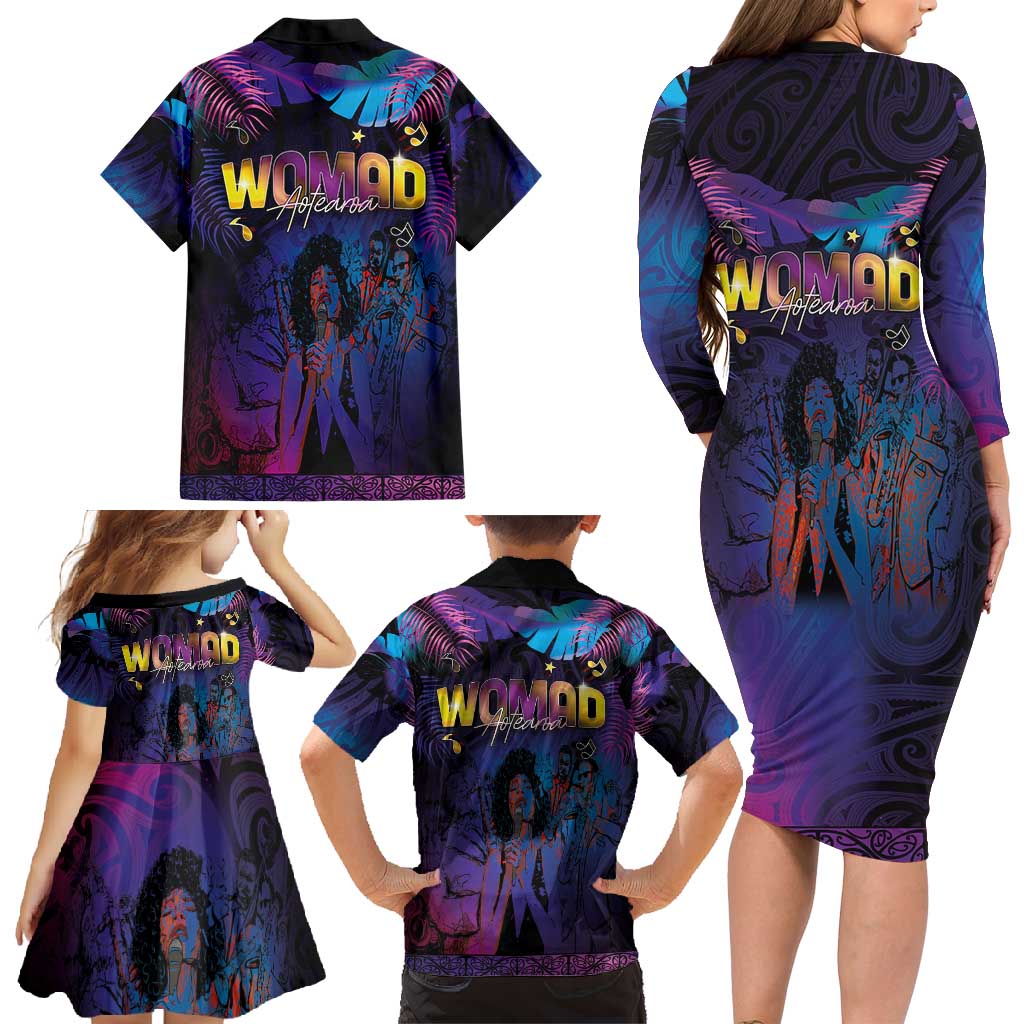 Aotearoa Arts Festival 2025 Family Matching Long Sleeve Bodycon Dress and Hawaiian Shirt Maori Music Art Dance - Rhythmic Vibes LT03 - Polynesian Pride
