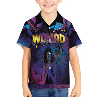 Aotearoa Arts Festival 2025 Family Matching Long Sleeve Bodycon Dress and Hawaiian Shirt Maori Music Art Dance - Rhythmic Vibes LT03 Son's Shirt Black - Polynesian Pride