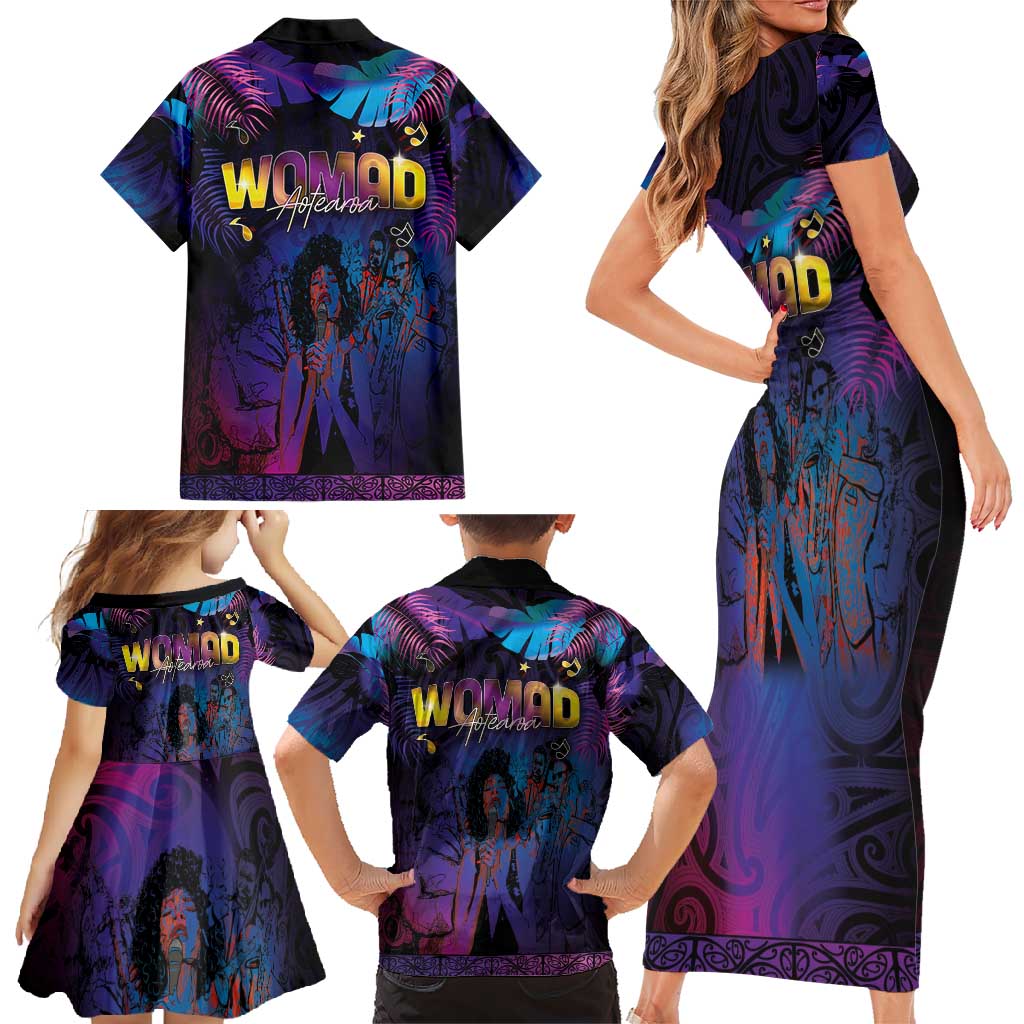Aotearoa Arts Festival 2025 Family Matching Short Sleeve Bodycon Dress and Hawaiian Shirt Maori Music Art Dance - Rhythmic Vibes LT03 - Polynesian Pride