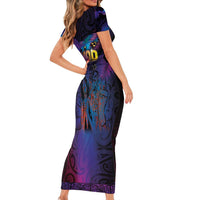 Aotearoa Arts Festival 2025 Family Matching Short Sleeve Bodycon Dress and Hawaiian Shirt Maori Music Art Dance - Rhythmic Vibes LT03 - Polynesian Pride