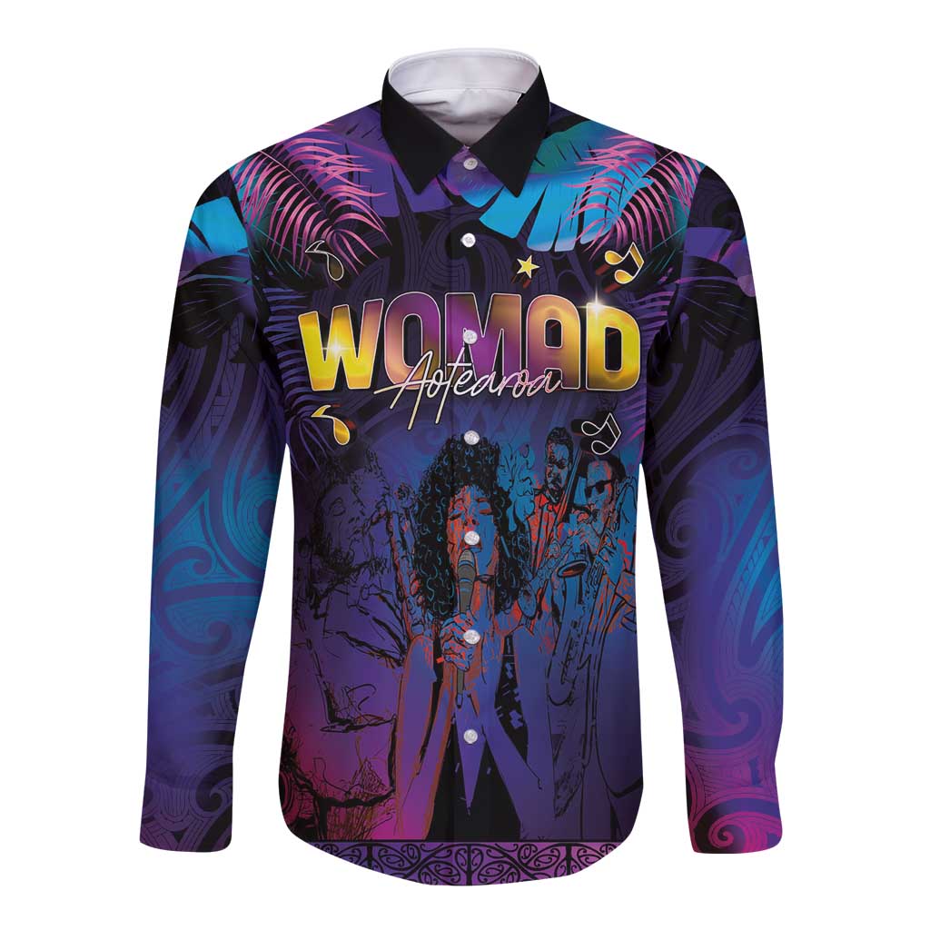 Aotearoa Arts Festival 2025 Long Sleeve Button Shirt Maori Music Art Dance - Rhythmic Vibes