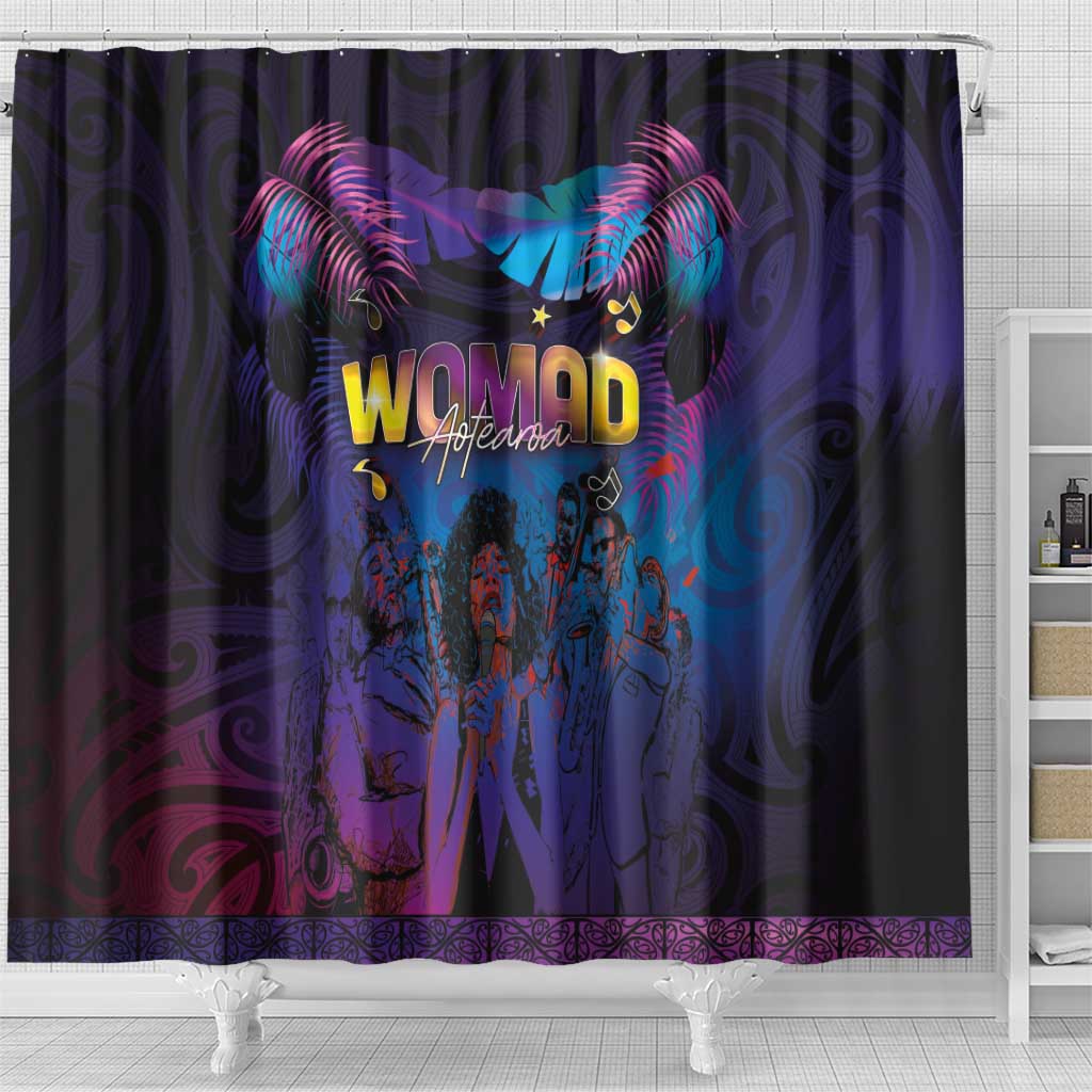 Aotearoa Arts Festival 2025 Shower Curtain Maori Music Art Dance - Rhythmic Vibes LT03 - Polynesian Pride