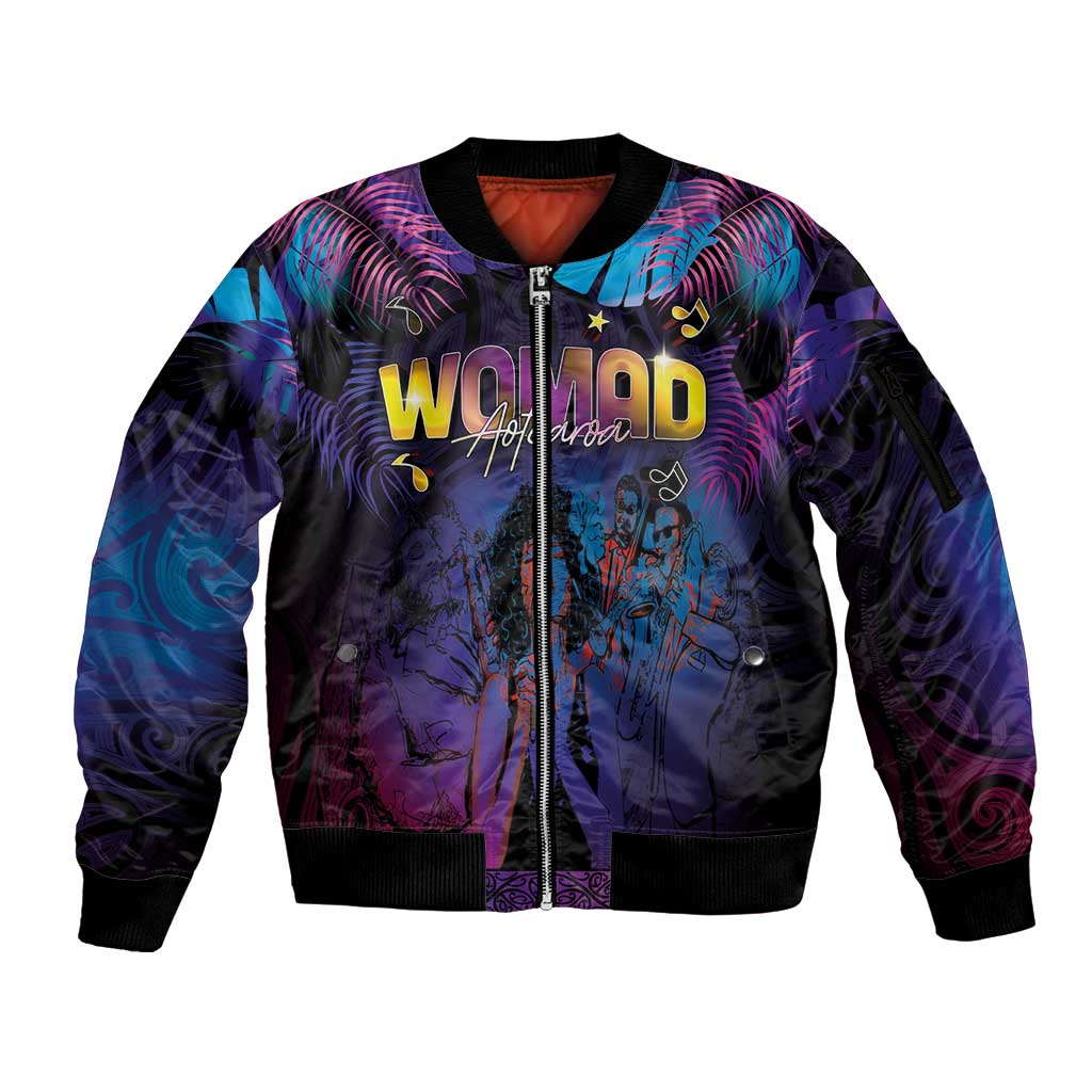 Aotearoa Arts Festival 2025 Sleeve Zip Bomber Jacket Maori Music Art Dance - Rhythmic Vibes