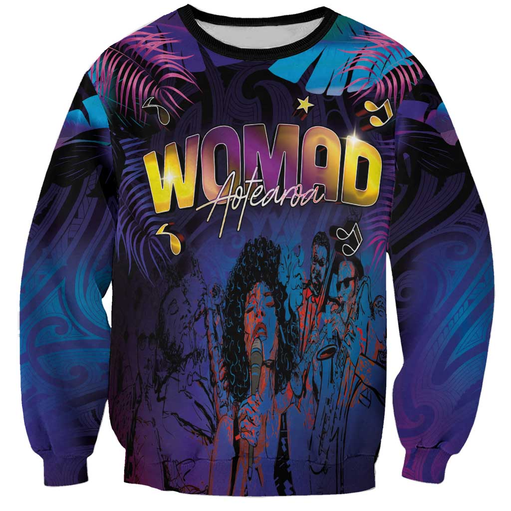 Aotearoa Arts Festival 2025 Sweatshirt Maori Music Art Dance - Rhythmic Vibes LT03 Unisex Black - Polynesian Pride