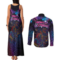 Aotearoa Arts Festival 2025 Couples Matching Tank Maxi Dress and Long Sleeve Button Shirt Maori Performing Art and Music - Rhythmic Vibes LT03 - Polynesian Pride