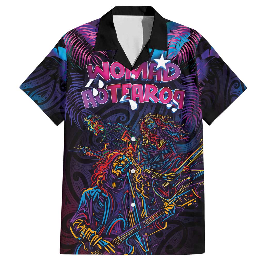 Aotearoa Arts Festival 2025 Family Matching Off Shoulder Maxi Dress and Hawaiian Shirt Maori Performing Art and Music - Rhythmic Vibes LT03 Dad's Shirt - Short Sleeve Black - Polynesian Pride