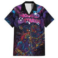 Aotearoa Arts Festival 2025 Family Matching Off Shoulder Maxi Dress and Hawaiian Shirt Maori Performing Art and Music - Rhythmic Vibes LT03 Dad's Shirt - Short Sleeve Black - Polynesian Pride
