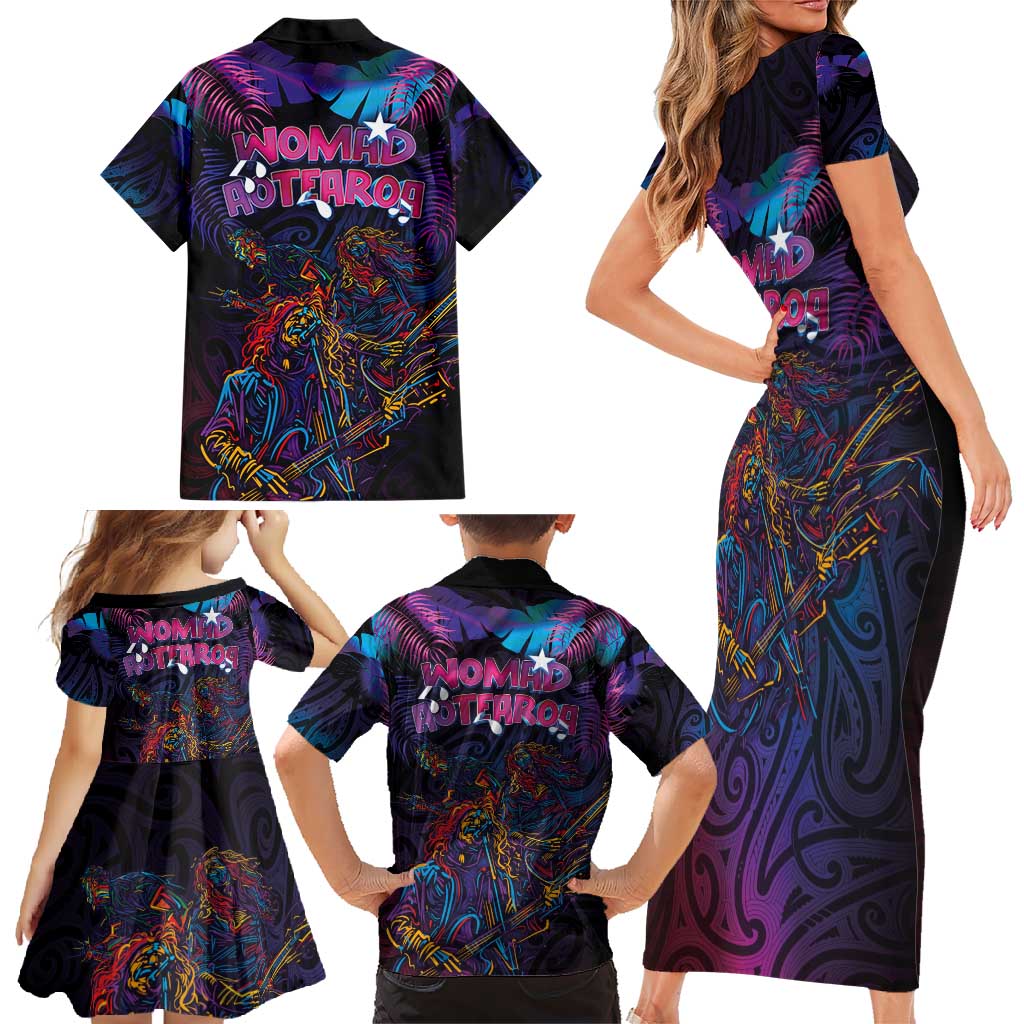 Aotearoa Arts Festival 2025 Family Matching Short Sleeve Bodycon Dress and Hawaiian Shirt Maori Performing Art and Music - Rhythmic Vibes LT03 - Polynesian Pride