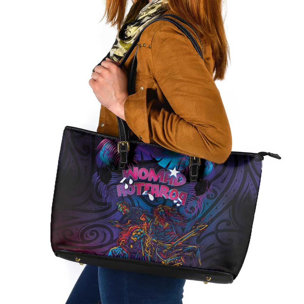 Aotearoa Arts Festival 2025 Leather Tote Bag Maori Performing Art and Music - Rhythmic Vibes