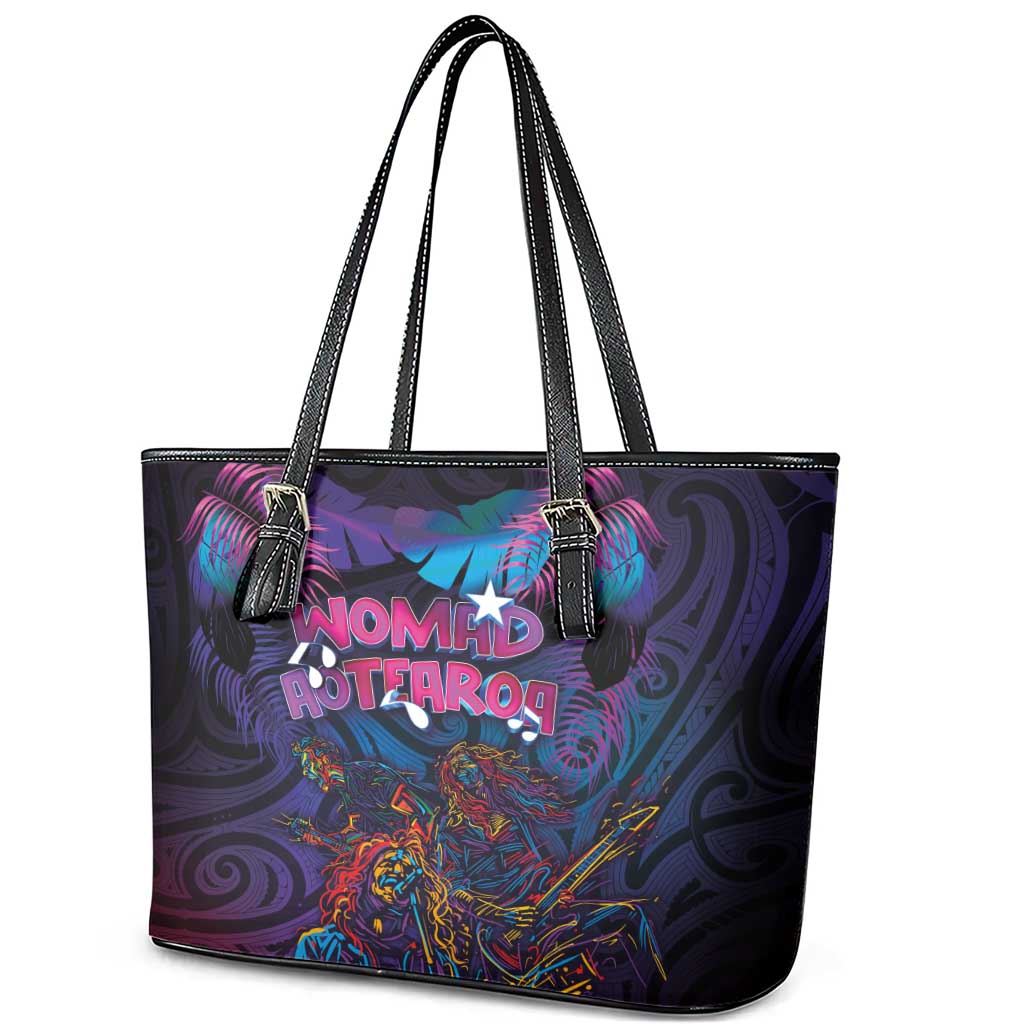 Aotearoa Arts Festival 2025 Leather Tote Bag Maori Performing Art and Music - Rhythmic Vibes