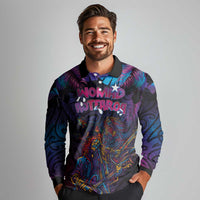 Aotearoa Arts Festival 2025 Long Sleeve Polo Shirt Maori Performing Art and Music - Rhythmic Vibes LT03 - Polynesian Pride