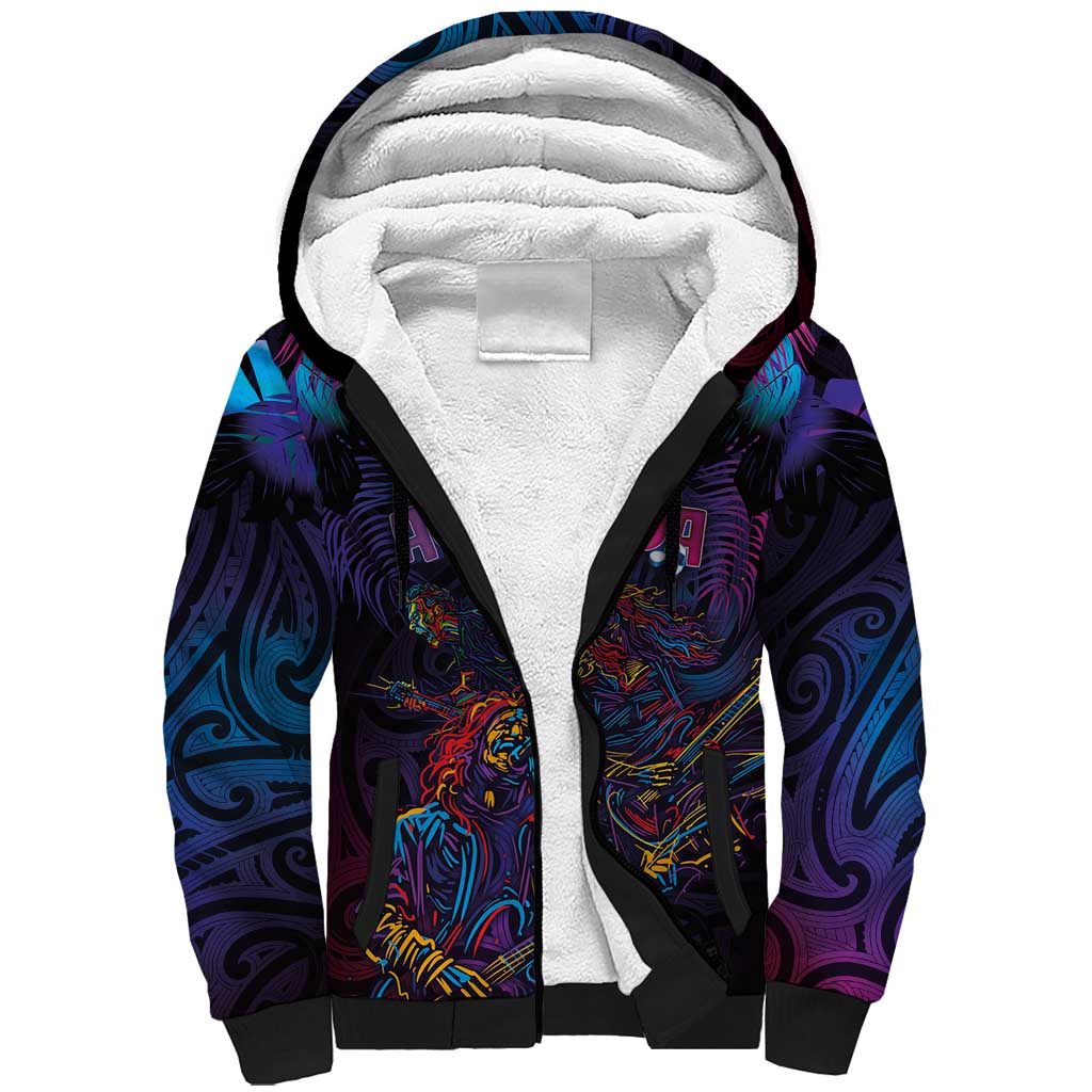 Aotearoa Arts Festival 2025 Sherpa Hoodie Maori Performing Art and Music - Rhythmic Vibes LT03 Unisex Black - Polynesian Pride