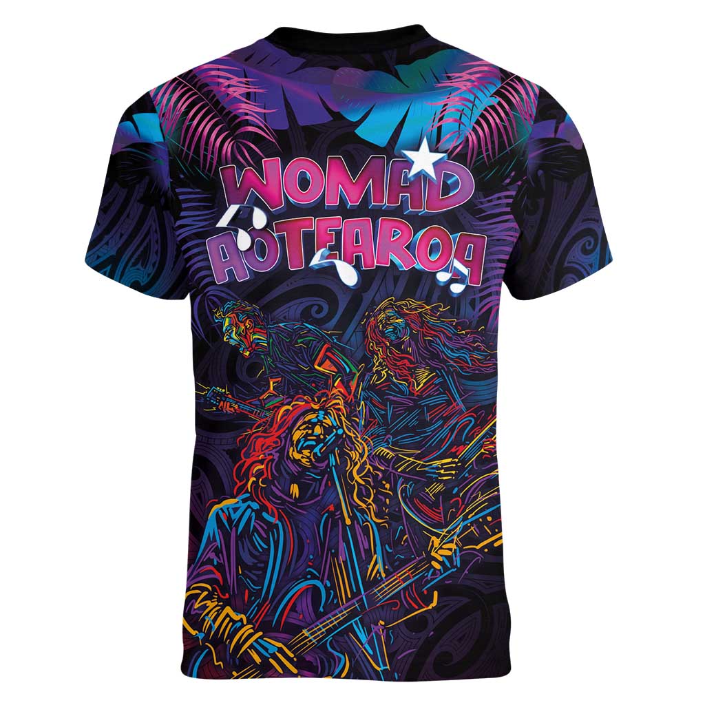 Aotearoa Arts Festival 2025 Women V-Neck T-Shirt Maori Performing Art and Music - Rhythmic Vibes