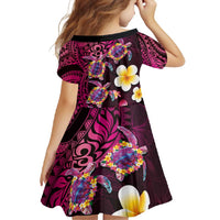 Hawaiian Turtles and Plumeria Family Matching Off Shoulder Maxi Dress and Hawaiian Shirt Polynesian Art Tribal Tattoo Cerise LT03 - Polynesian Pride