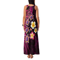 Hawaiian Turtles and Plumeria Family Matching Tank Maxi Dress and Hawaiian Shirt Polynesian Art Tribal Tattoo Cerise LT03 - Polynesian Pride