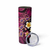 Hawaiian Turtles and Plumeria Skinny Tumbler Polynesian Art Tribal Tattoo Cerise LT03 - Polynesian Pride