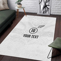 Custom New Zealand Football Area Rug The Whites-Sporty T90 Style - Polynesian Pride
