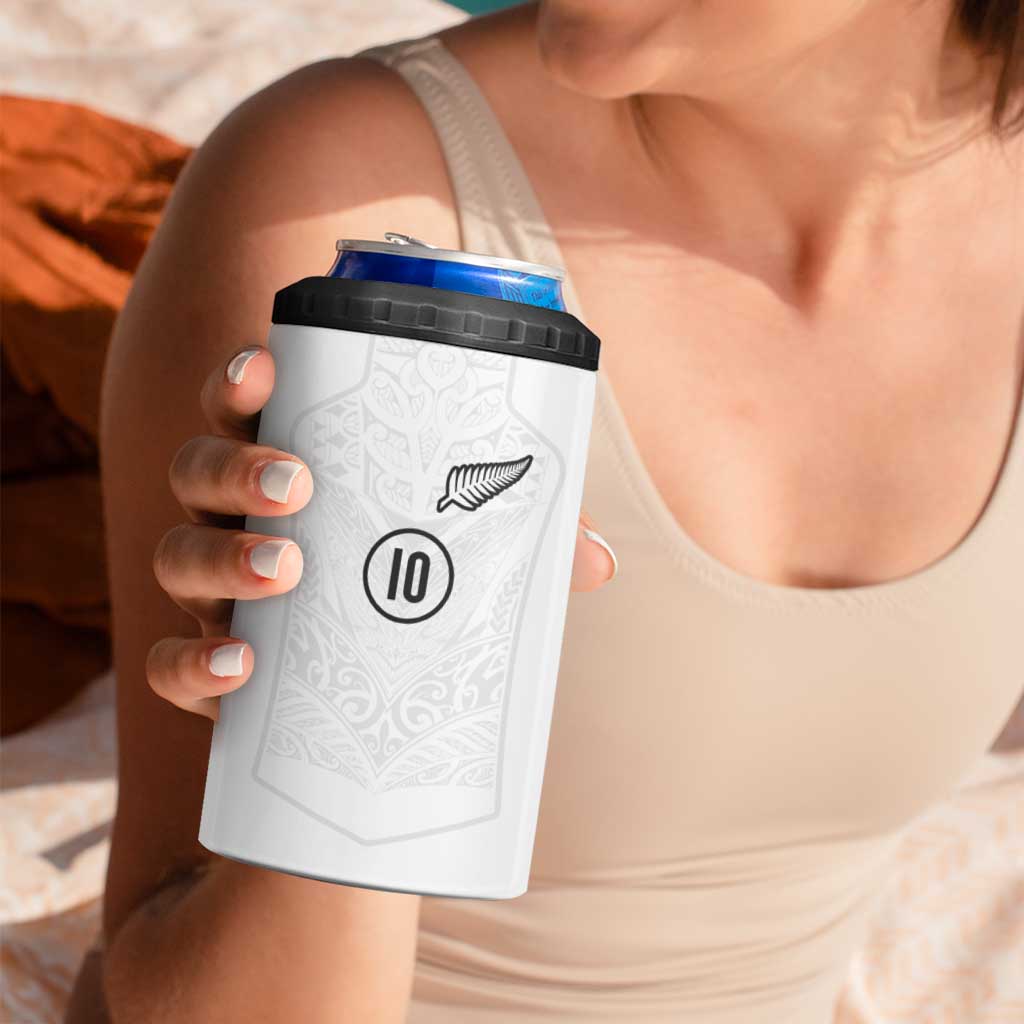 Custom New Zealand Football 4 in 1 Can Cooler Tumbler The Whites-Sporty T90 Style LT03 - Polynesian Pride