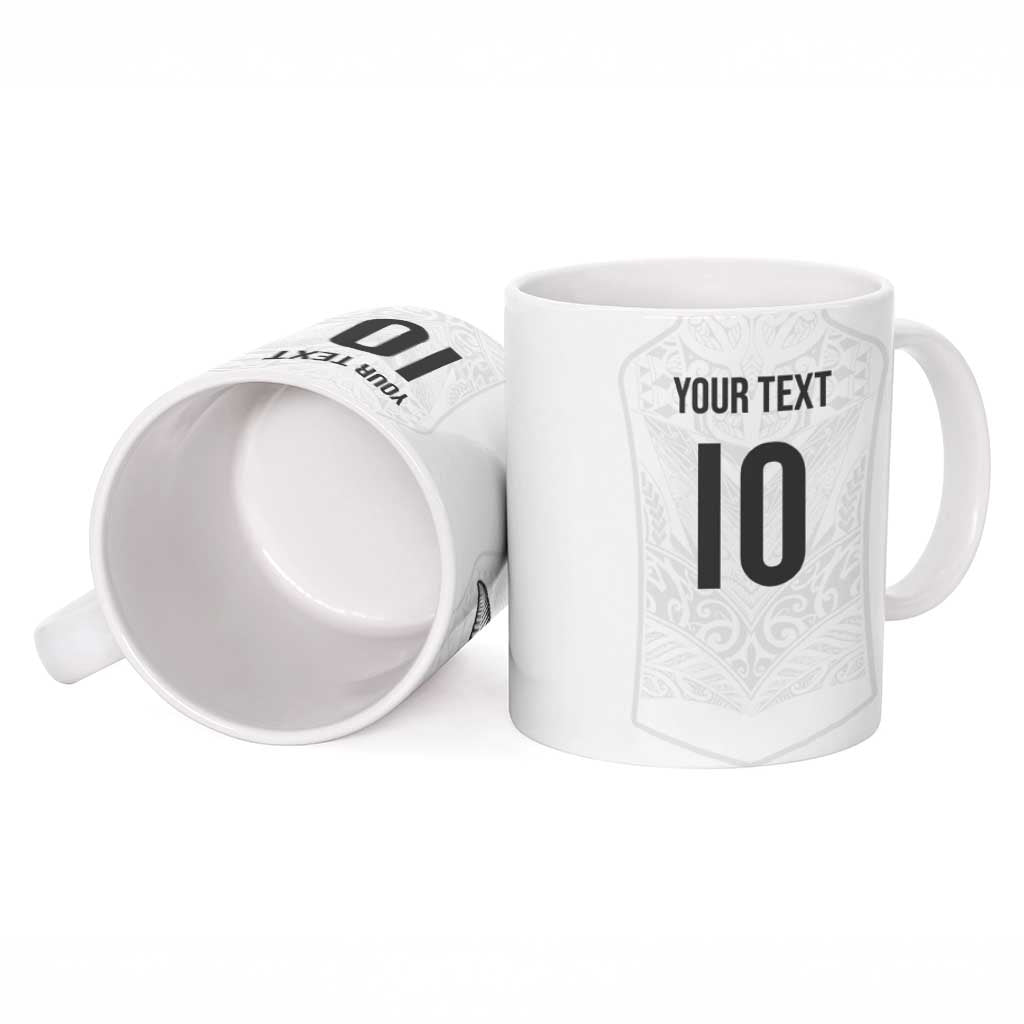 Custom New Zealand Football Ceramic Mug The Whites-Sporty T90 Style LT03 - Polynesian Pride