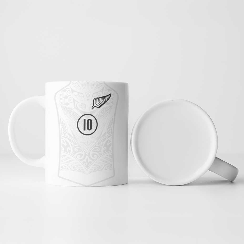 Custom New Zealand Football Ceramic Mug The Whites-Sporty T90 Style LT03 - Polynesian Pride