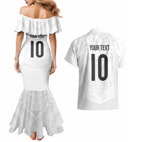 Custom New Zealand Football Couples Matching Mermaid Dress and Hawaiian Shirt The Whites-Sporty T90 Style LT03 - Polynesian Pride