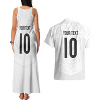 Custom New Zealand Football Couples Matching Tank Maxi Dress and Hawaiian Shirt The Whites-Sporty T90 Style LT03 - Polynesian Pride