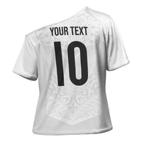 Custom New Zealand Football Cross Shoulder Shirt The Whites-Sporty T90 Style LT03 - Polynesian Pride