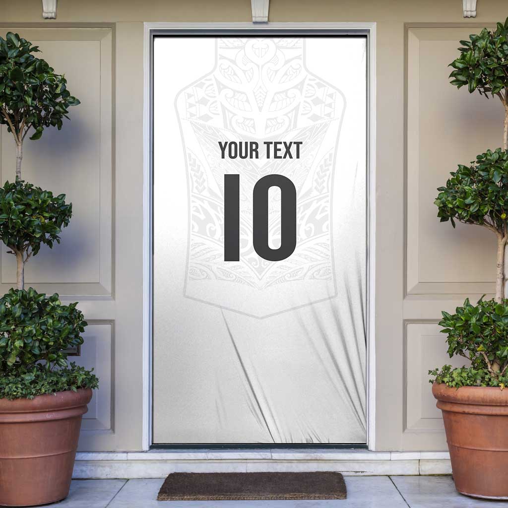 Custom New Zealand Football Door Cover The Whites-Sporty T90 Style LT03 White - Polynesian Pride